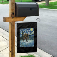 Cryptid Hockey Bigfoot Starry Night Inspired Funny Gift Garden Flag - Wonder Print Shop