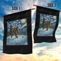 Cryptid Hockey Bigfoot Starry Night Inspired Funny Gift Garden Flag - Wonder Print Shop