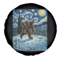 Cryptid Hockey Bigfoot Starry Night Inspired Funny Gift Spare Tire Cover - Wonder Print Shop