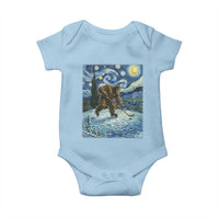 Cryptid Hockey Bigfoot Starry Night Inspired Funny Gift Baby Onesie - Wonder Print Shop