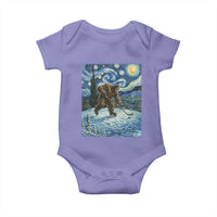 Cryptid Hockey Bigfoot Starry Night Inspired Funny Gift Baby Onesie - Wonder Print Shop