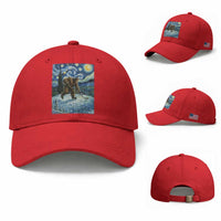 Cryptid Hockey Bigfoot Starry Night Inspired Funny Gift Baseball Cap