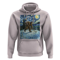 Cryptid Hockey Bigfoot Starry Night Inspired Funny Gift Hoodie - Wonder Print Shop