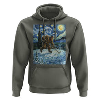 Cryptid Hockey Bigfoot Starry Night Inspired Funny Gift Hoodie - Wonder Print Shop