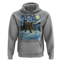 Cryptid Hockey Bigfoot Starry Night Inspired Funny Gift Hoodie - Wonder Print Shop