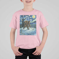 Cryptid Hockey Bigfoot Starry Night Inspired Funny Gift T Shirt For Kid - Wonder Print Shop