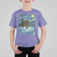 Cryptid Hockey Bigfoot Starry Night Inspired Funny Gift T Shirt For Kid - Wonder Print Shop