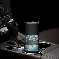 Cryptid Hockey Bigfoot Starry Night Inspired Funny Gift Skinny Tumbler - Wonder Print Shop
