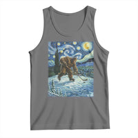 Cryptid Hockey Bigfoot Starry Night Inspired Funny Gift Tank Top - Wonder Print Shop