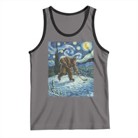 Cryptid Hockey Bigfoot Starry Night Inspired Funny Gift Tank Top - Wonder Print Shop