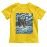Cryptid Hockey Bigfoot Starry Night Inspired Funny Gift Toddler T Shirt - Wonder Print Shop
