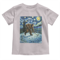 Cryptid Hockey Bigfoot Starry Night Inspired Funny Gift Toddler T Shirt - Wonder Print Shop