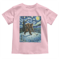 Cryptid Hockey Bigfoot Starry Night Inspired Funny Gift Toddler T Shirt - Wonder Print Shop