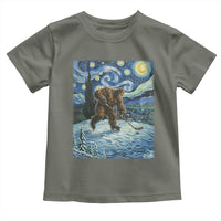 Cryptid Hockey Bigfoot Starry Night Inspired Funny Gift Toddler T Shirt - Wonder Print Shop