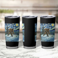 Cryptid Hockey Bigfoot Starry Night Inspired Funny Gift Tumbler Cup - Wonder Print Shop