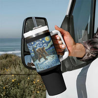Cryptid Hockey Bigfoot Starry Night Inspired Funny Gift Tumbler With Handle - Wonder Print Shop