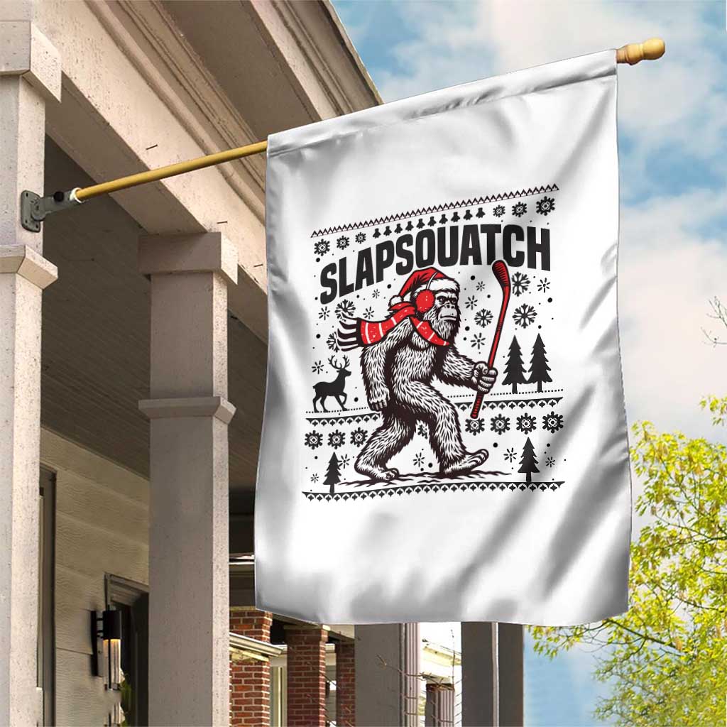 Slapsquatch Hockey Player Garden Flag Funny Bigfoot Ugly Christmas Gift - Wonder Print Shop