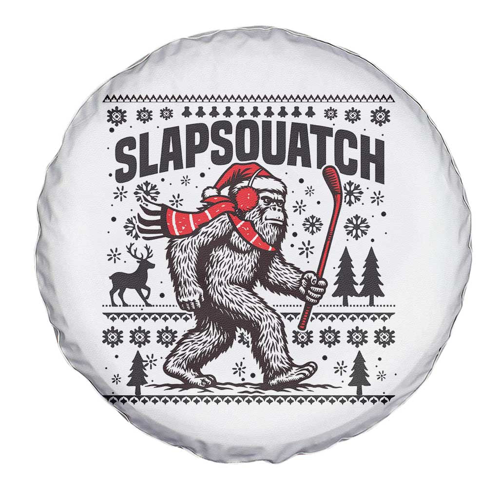Slapsquatch Hockey Player Spare Tire Cover Funny Bigfoot Ugly Christmas Gift - Wonder Print Shop