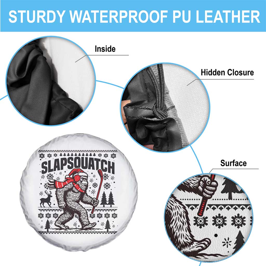 Slapsquatch Hockey Player Spare Tire Cover Funny Bigfoot Ugly Christmas Gift - Wonder Print Shop