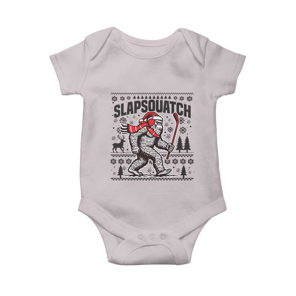Slapsquatch Hockey Player Baby Onesie Funny Bigfoot Ugly Christmas Gift - Wonder Print Shop
