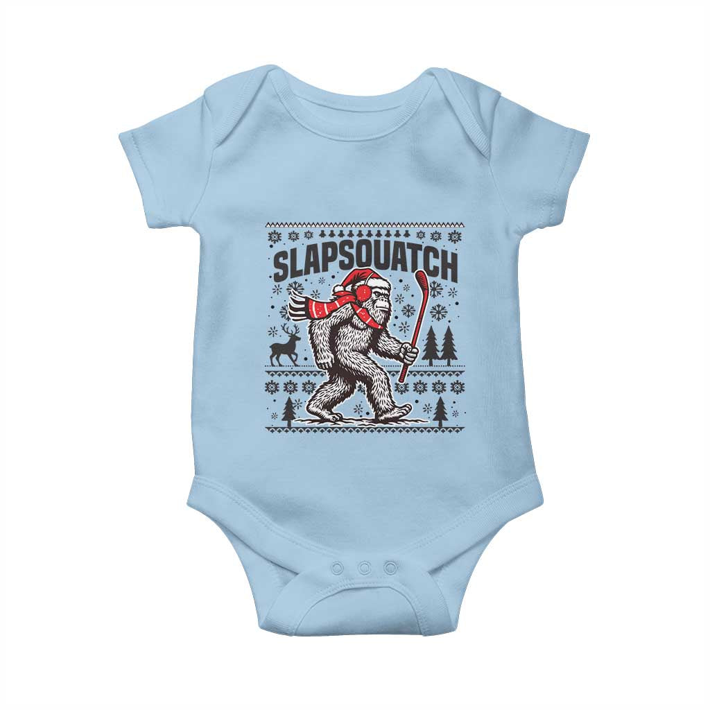 Slapsquatch Hockey Player Baby Onesie Funny Bigfoot Ugly Christmas Gift - Wonder Print Shop