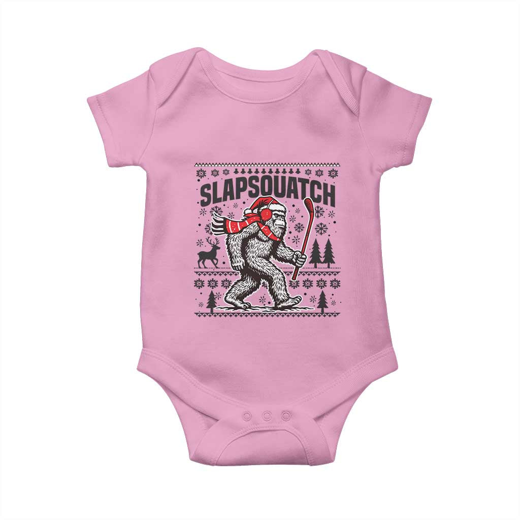 Slapsquatch Hockey Player Baby Onesie Funny Bigfoot Ugly Christmas Gift - Wonder Print Shop