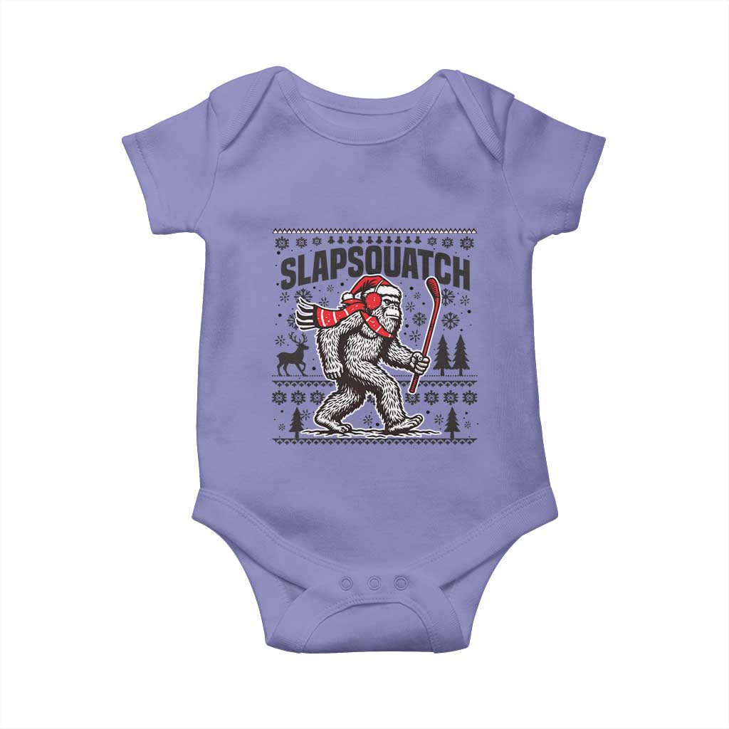 Slapsquatch Hockey Player Baby Onesie Funny Bigfoot Ugly Christmas Gift - Wonder Print Shop