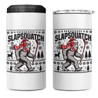 Slapsquatch Hockey Player 4 in 1 Can Cooler Tumbler Funny Bigfoot Ugly Christmas Gift - Wonder Print Shop