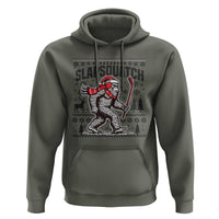 Slapsquatch Hockey Player Hoodie Funny Bigfoot Ugly Christmas Gift - Wonder Print Shop