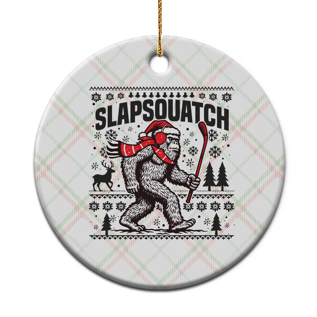 Slapsquatch Hockey Player Ceramic Ornament Funny Bigfoot Ugly Christmas Gift - Wonder Print Shop
