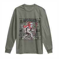 Slapsquatch Hockey Player Long Sleeve Shirt Funny Bigfoot Ugly Christmas Gift - Wonder Print Shop