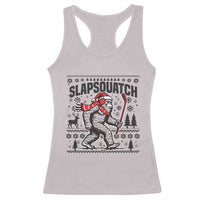Slapsquatch Hockey Player Racerback Tank Top Funny Bigfoot Ugly Christmas Gift - Wonder Print Shop