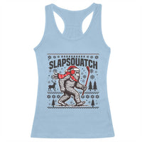 Slapsquatch Hockey Player Racerback Tank Top Funny Bigfoot Ugly Christmas Gift - Wonder Print Shop