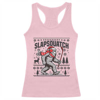 Slapsquatch Hockey Player Racerback Tank Top Funny Bigfoot Ugly Christmas Gift - Wonder Print Shop