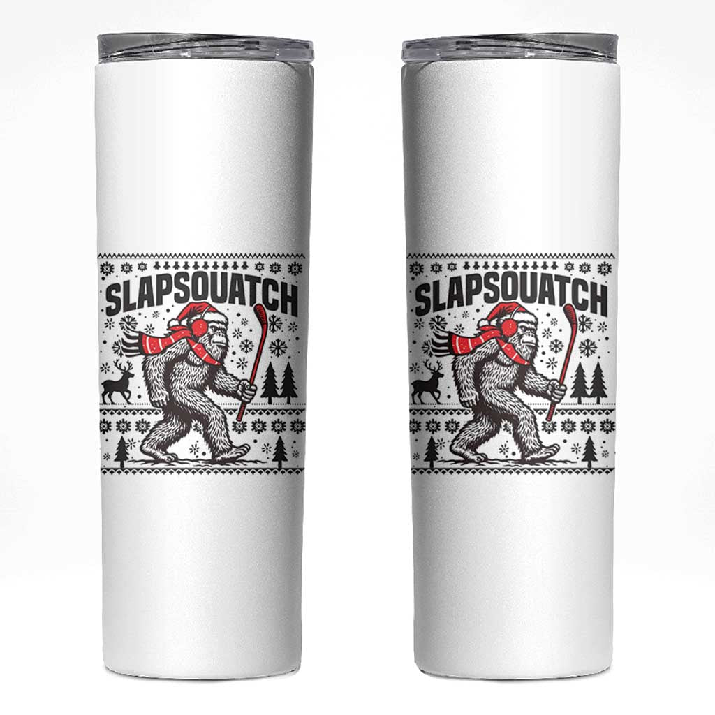 Slapsquatch Hockey Player Skinny Tumbler Funny Bigfoot Ugly Christmas Gift - Wonder Print Shop