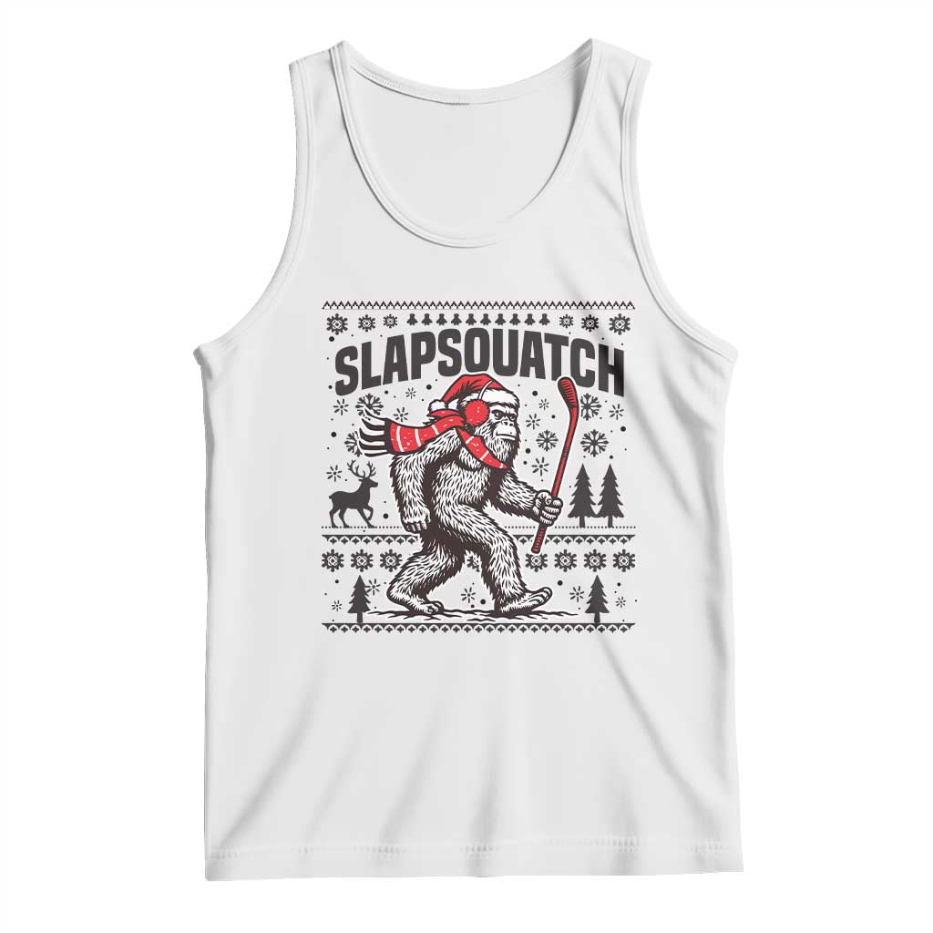 Slapsquatch Hockey Player Tank Top Funny Bigfoot Ugly Christmas Gift - Wonder Print Shop