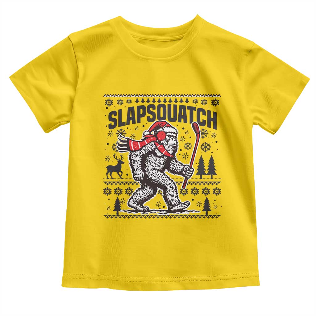 Slapsquatch Hockey Player Toddler T Shirt Funny Bigfoot Ugly Christmas Gift - Wonder Print Shop
