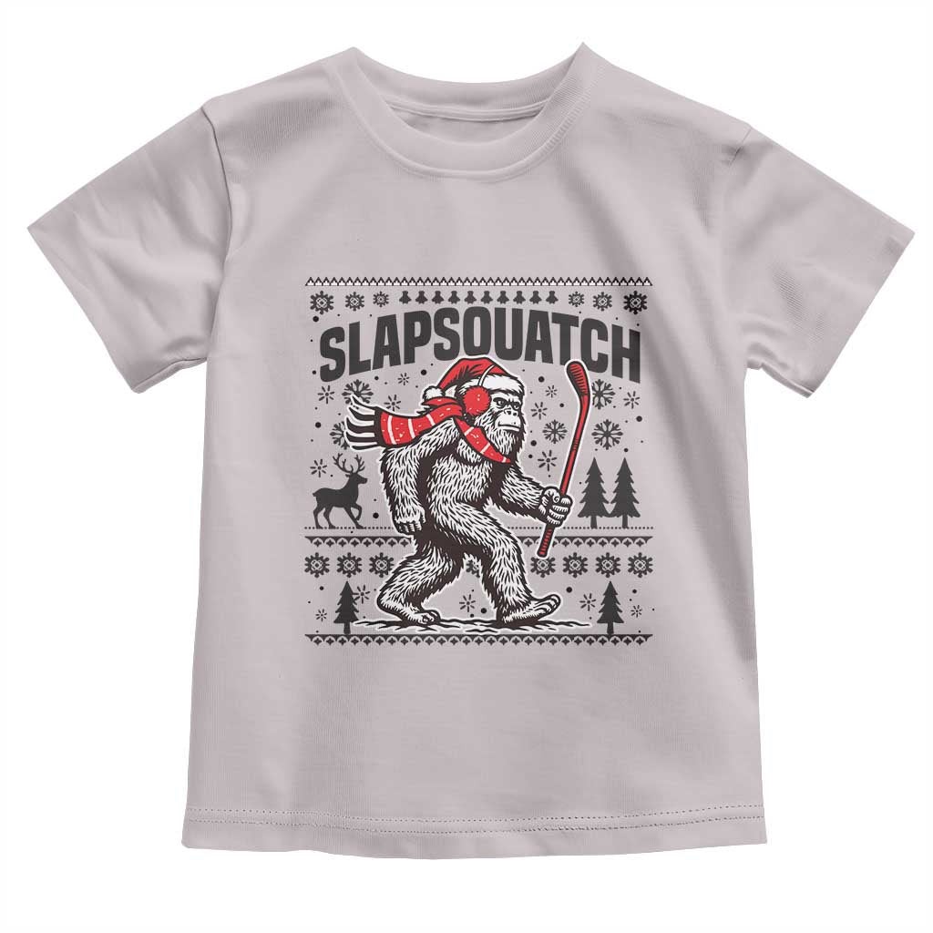 Slapsquatch Hockey Player Toddler T Shirt Funny Bigfoot Ugly Christmas Gift - Wonder Print Shop