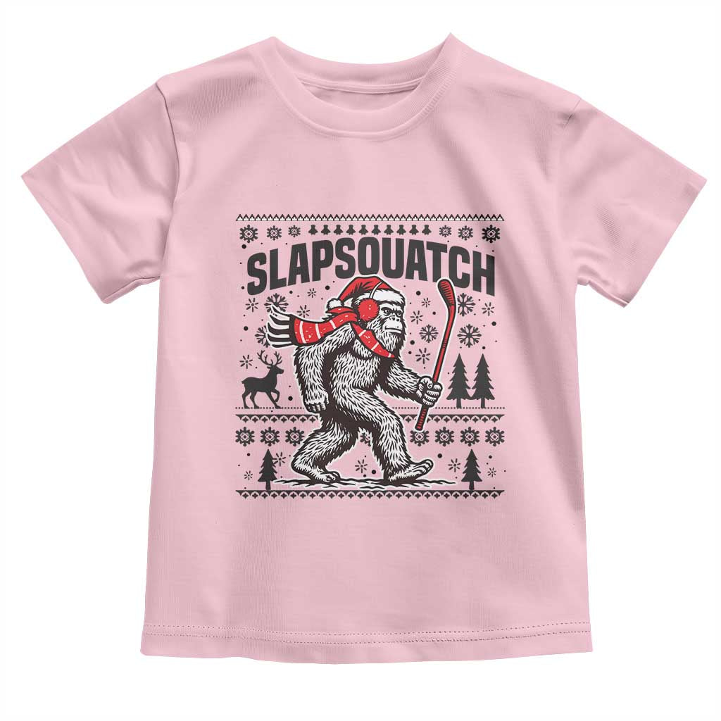 Slapsquatch Hockey Player Toddler T Shirt Funny Bigfoot Ugly Christmas Gift - Wonder Print Shop