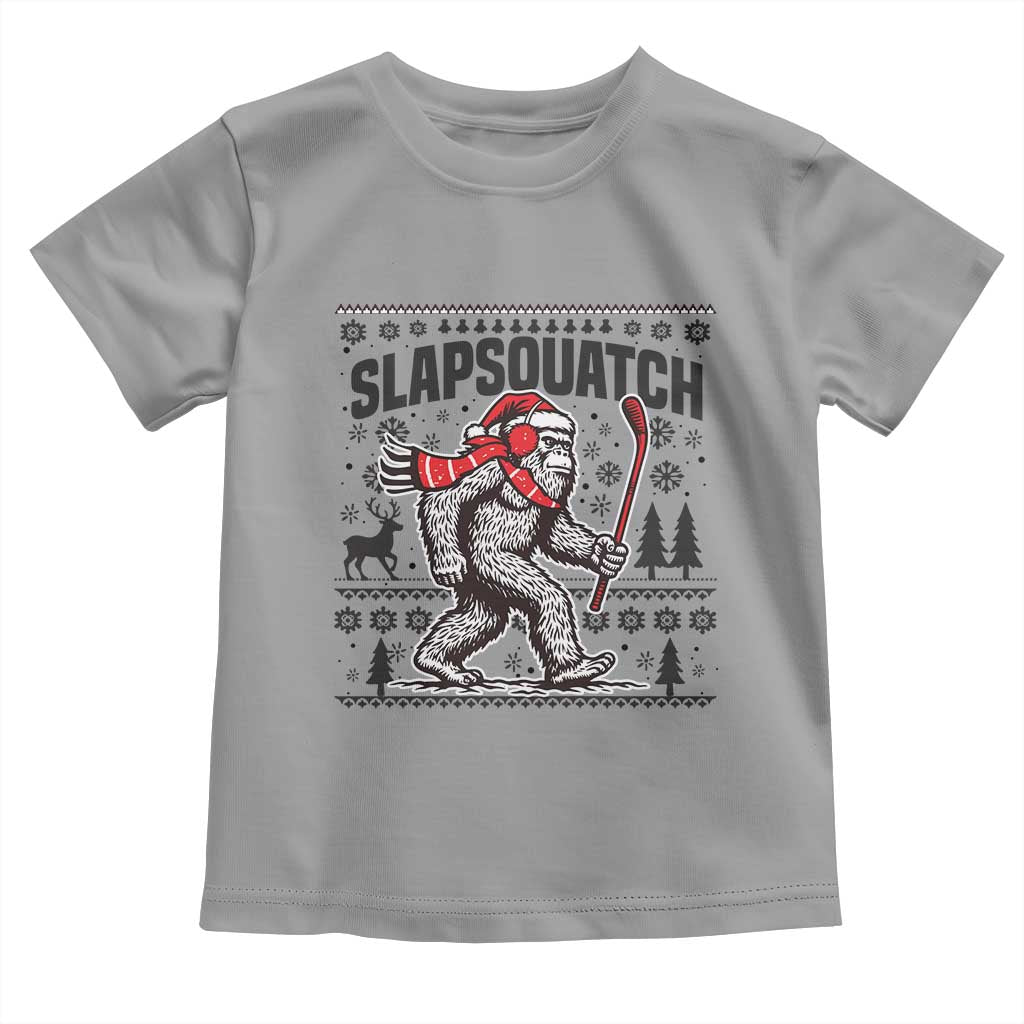 Slapsquatch Hockey Player Toddler T Shirt Funny Bigfoot Ugly Christmas Gift - Wonder Print Shop