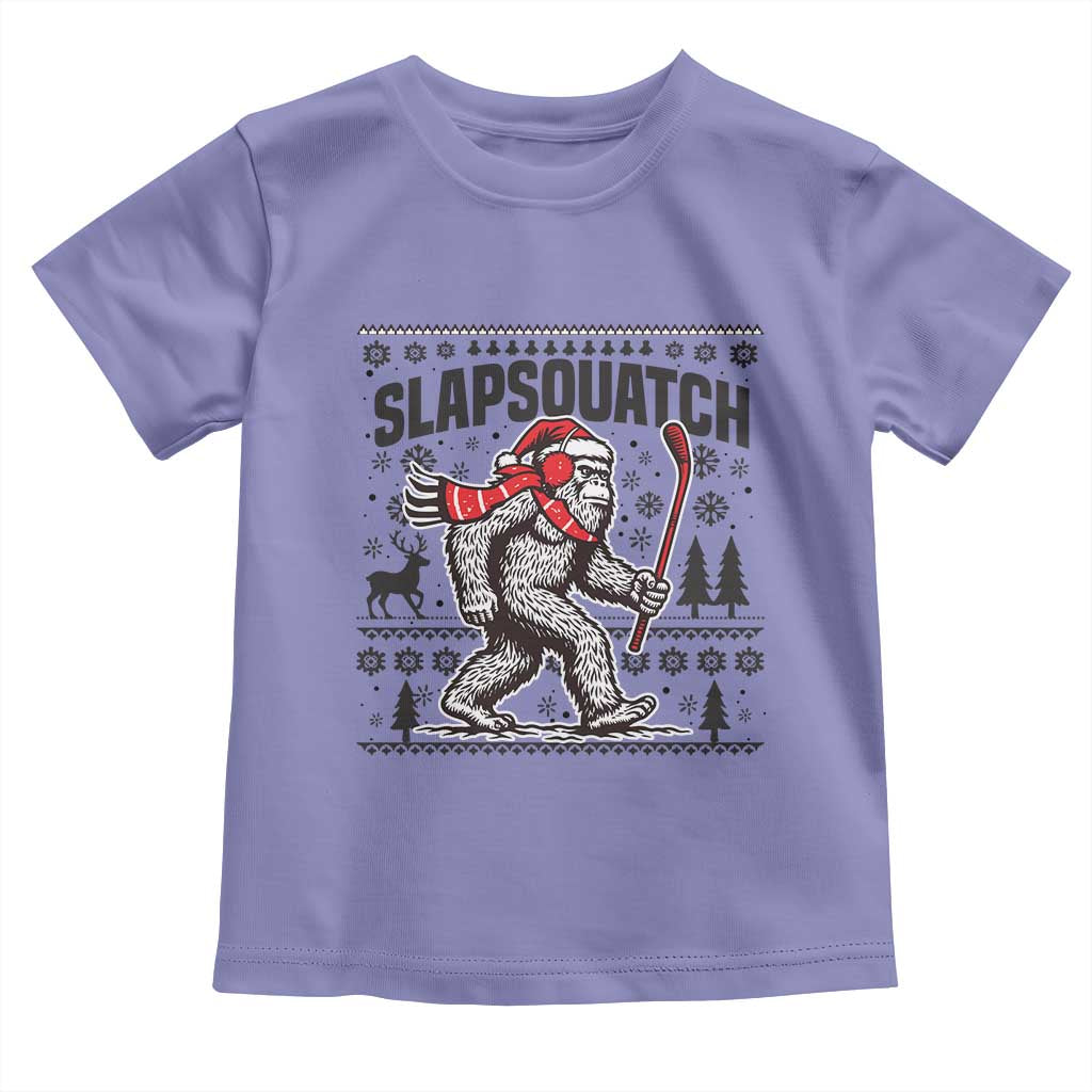 Slapsquatch Hockey Player Toddler T Shirt Funny Bigfoot Ugly Christmas Gift - Wonder Print Shop