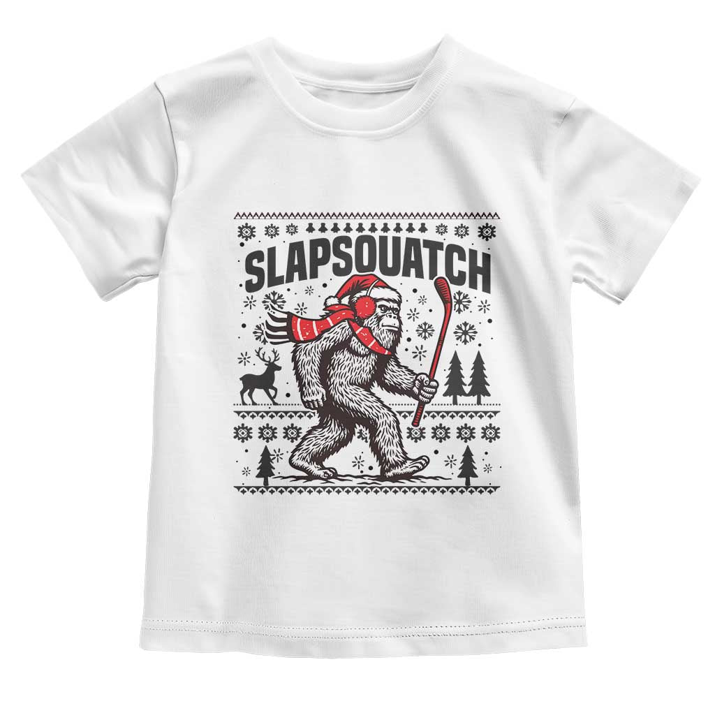 Slapsquatch Hockey Player Toddler T Shirt Funny Bigfoot Ugly Christmas Gift - Wonder Print Shop