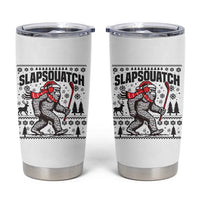 Slapsquatch Hockey Player Tumbler Cup Funny Bigfoot Ugly Christmas Gift - Wonder Print Shop