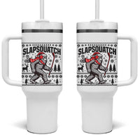 Slapsquatch Hockey Player Tumbler With Handle Funny Bigfoot Ugly Christmas Gift - Wonder Print Shop