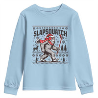 Slapsquatch Hockey Player Youth Sweatshirt Funny Bigfoot Ugly Christmas Gift - Wonder Print Shop