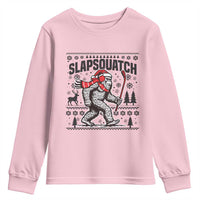 Slapsquatch Hockey Player Youth Sweatshirt Funny Bigfoot Ugly Christmas Gift - Wonder Print Shop