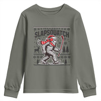 Slapsquatch Hockey Player Youth Sweatshirt Funny Bigfoot Ugly Christmas Gift - Wonder Print Shop