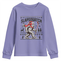 Slapsquatch Hockey Player Youth Sweatshirt Funny Bigfoot Ugly Christmas Gift - Wonder Print Shop