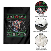 Ugly Christmas Bigfoot Playing Hockey Garden Flag Funny Xmas Gift - Wonder Print Shop
