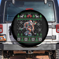 Ugly Christmas Bigfoot Playing Hockey Spare Tire Cover Funny Xmas Gift - Wonder Print Shop